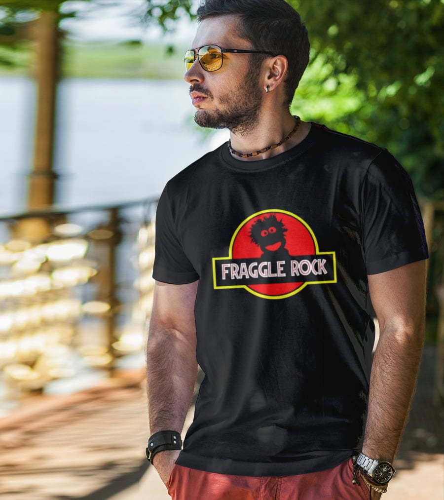 Fraggle Rock Jurassic Park Logo Mashup T-Shirt