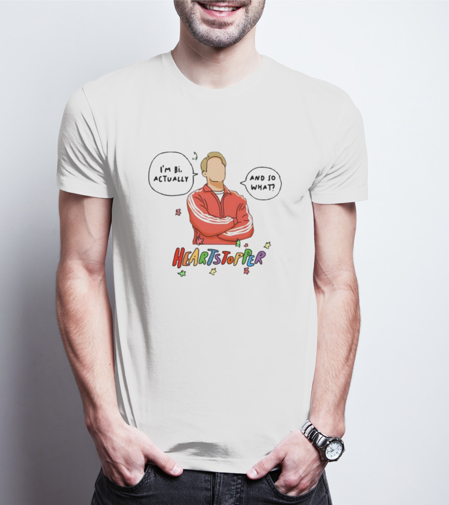 Heartstopper I'm Bi Actually And So What Nick And Charlie T-Shirt