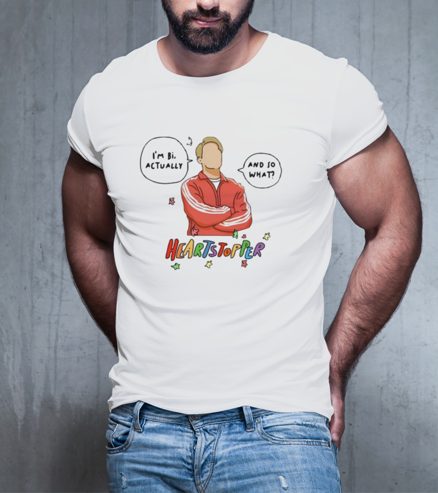 Heartstopper I'm Bi Actually And So What Nick And Charlie T-Shirt