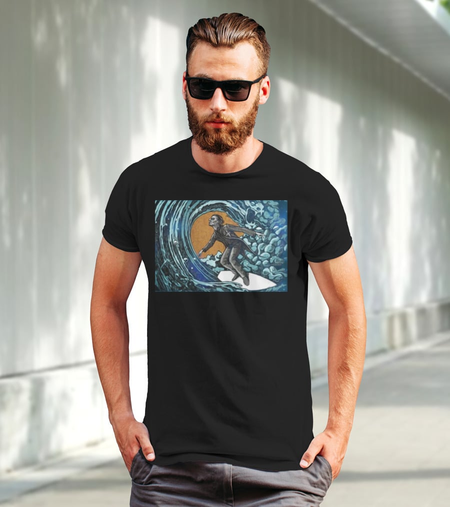 Michael Myers Surfing Massive Wave Halloween T-Shirt