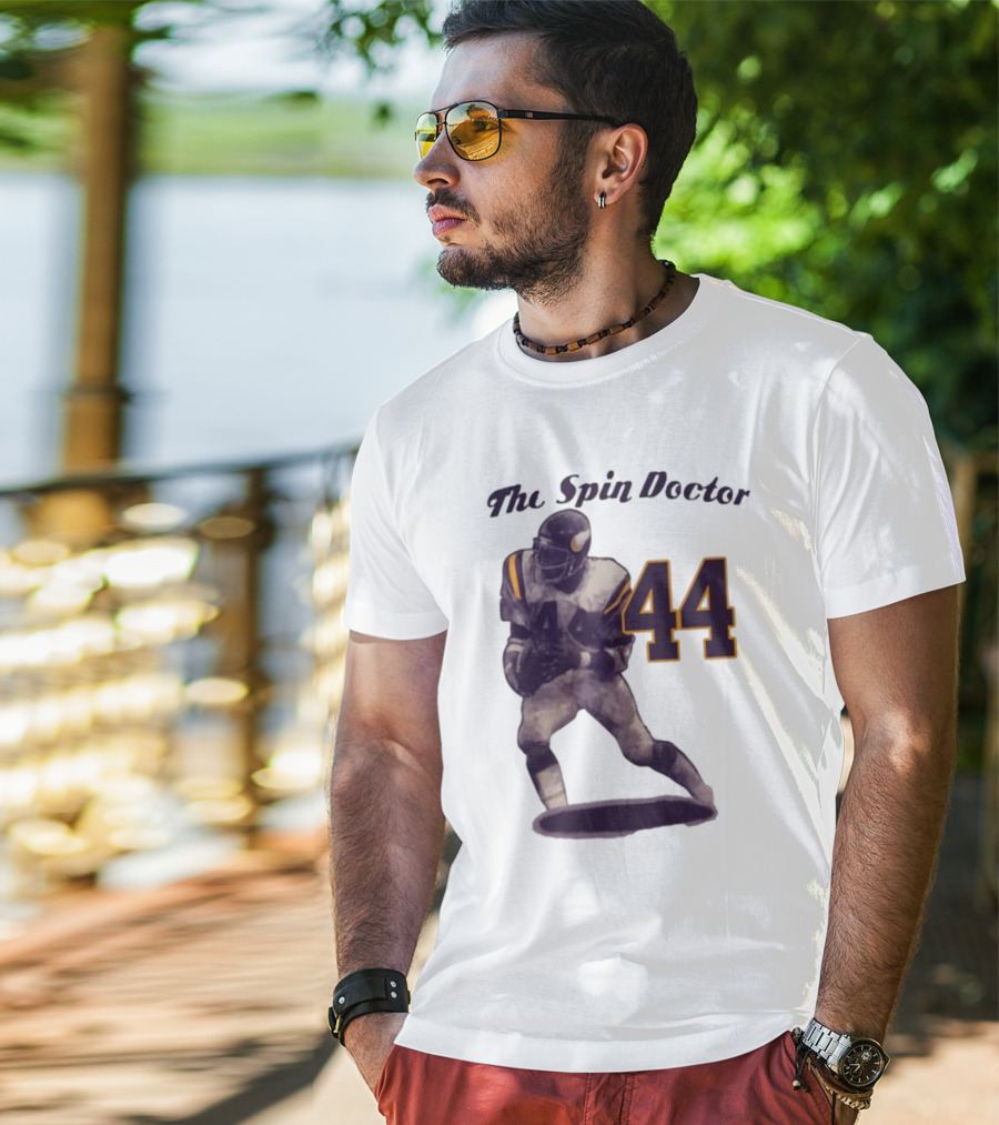 The Spin Doctor Chuck Foreman 44 Minnesota Vikings Legend T-Shirt