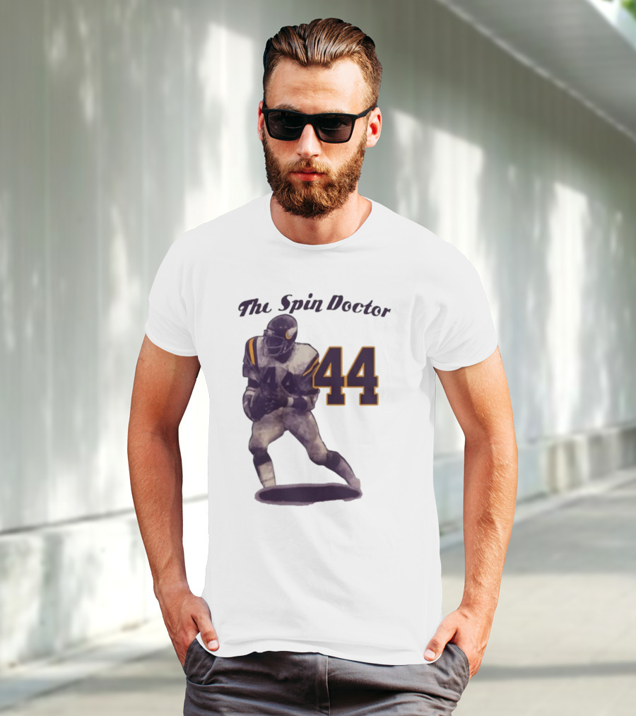 The Spin Doctor Chuck Foreman 44 Minnesota Vikings Legend T-Shirt