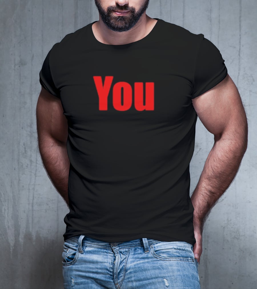 Ideogram; You-Red Print Text In T-Shirt