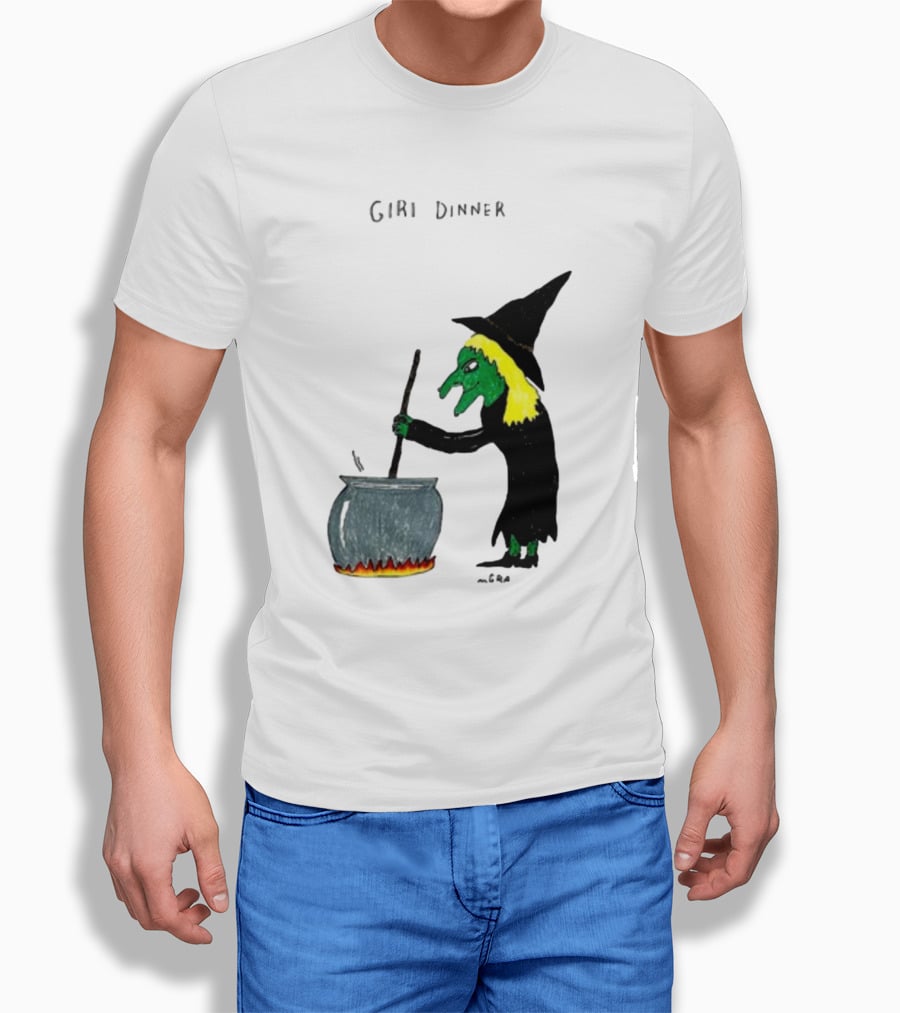 Matt Gray Girl Dinner Witch Cauldron Brewing T-Shirt