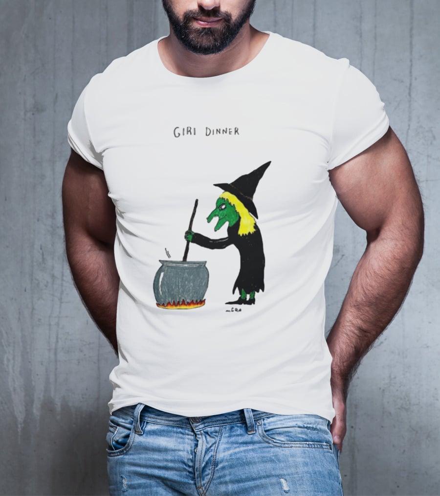 Matt Gray Girl Dinner Witch Cauldron Brewing T-Shirt