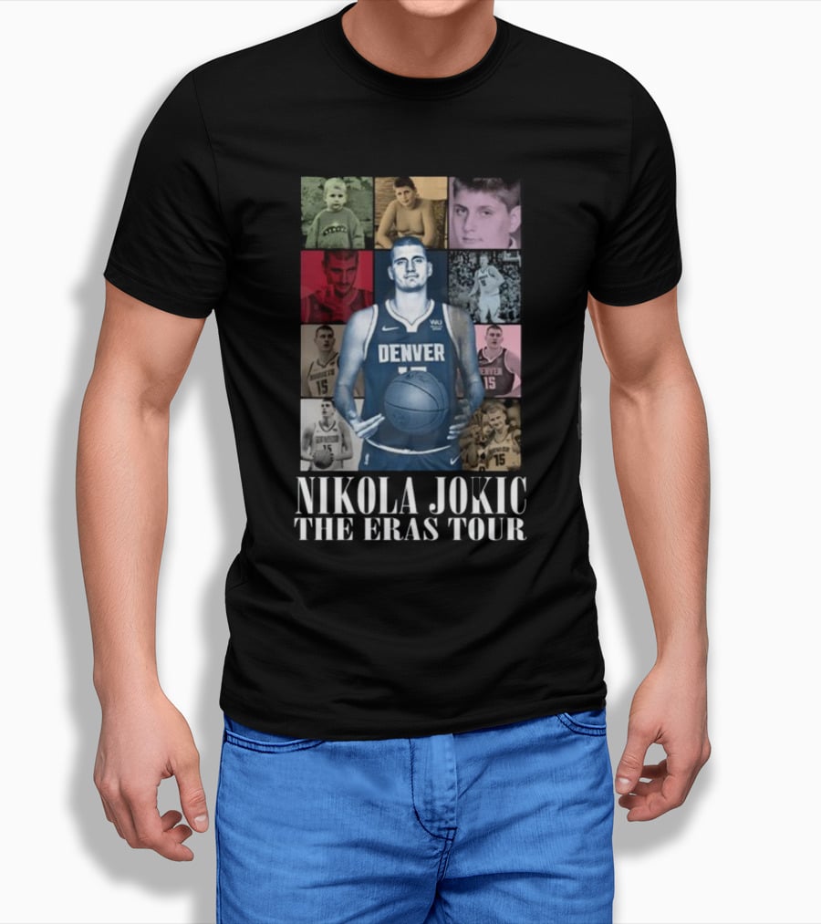 Nikola Jokic Denver Basketball Evolution Through The Eras Tour T-Shirt