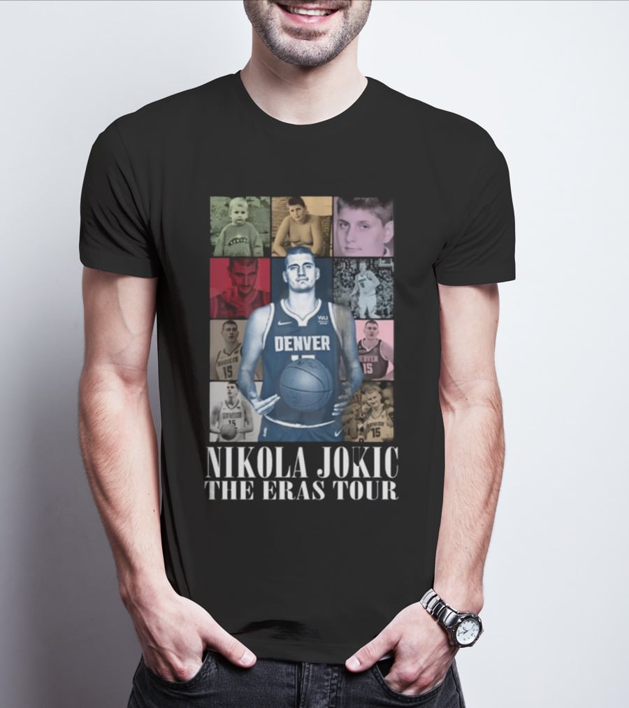 Nikola Jokic Denver Basketball Evolution Through The Eras Tour T-Shirt