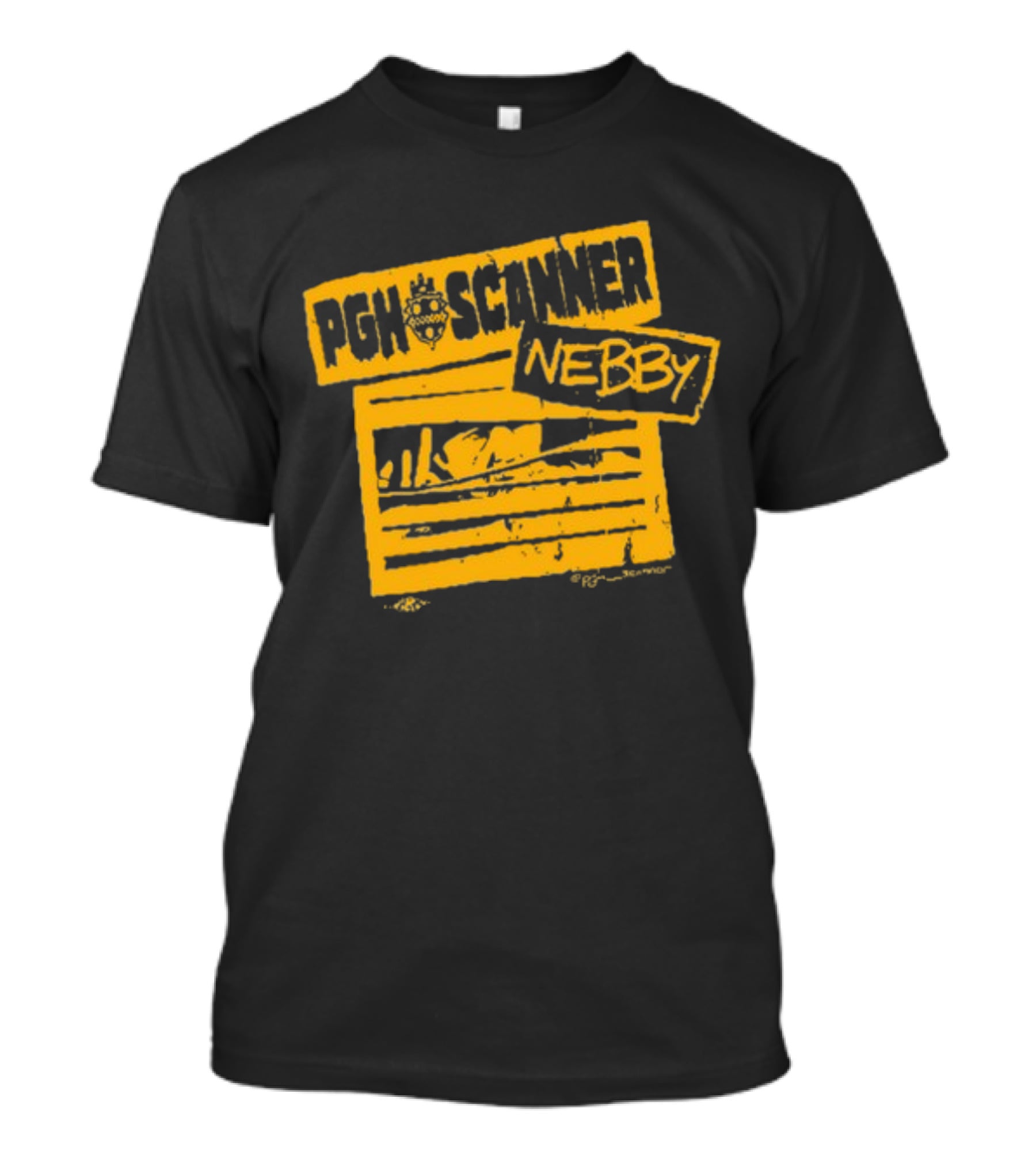 Pgh Scanner Nebby Jail Bars Yellow T-Shirt