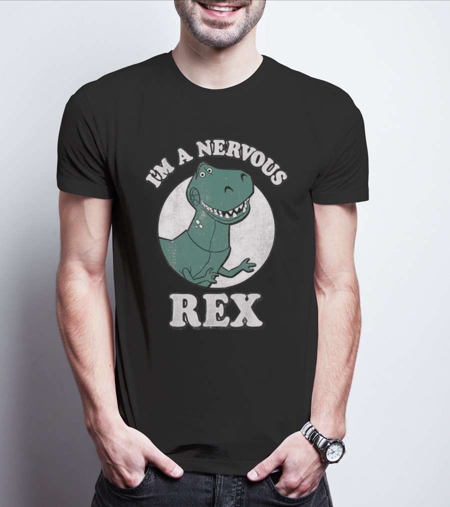 I'm A Nervous Rex Dinosaur Illustrated T-Rex T-Shirt