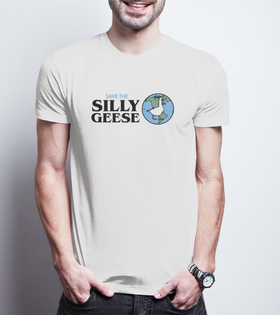 SAVE THE SILLY GEESE Earth Globe Goose T-Shirt
