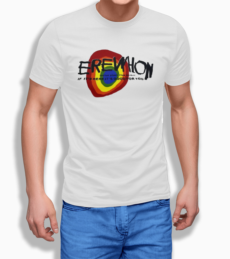 Erewhon Cactus Plant Flea Market If It's Here It's Good For You Rainbow Circle T-Shirt