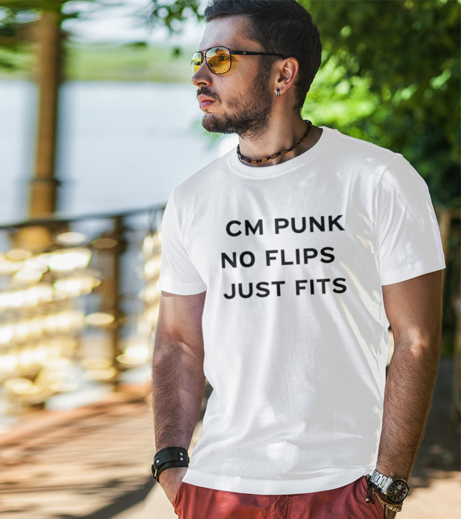 CM Punk No Flips Just Fits Catchphrase T-Shirt
