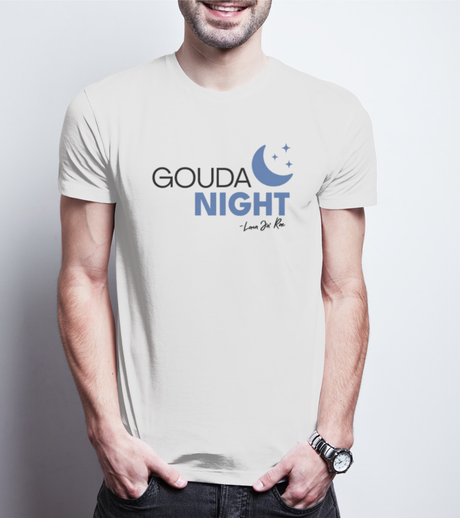 Gouda Night Crescent Moon And Stars - Lana Ja'rae T-Shirt