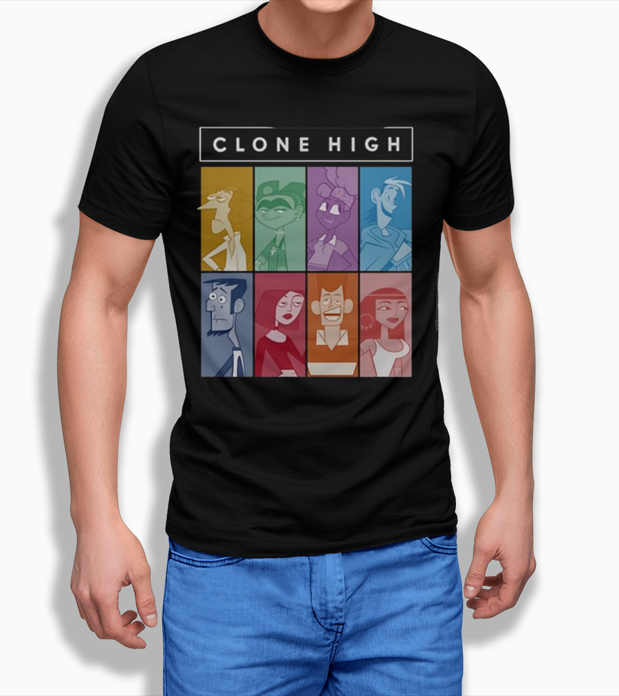Clone High Character Blocks Cast Montage T-Shirt