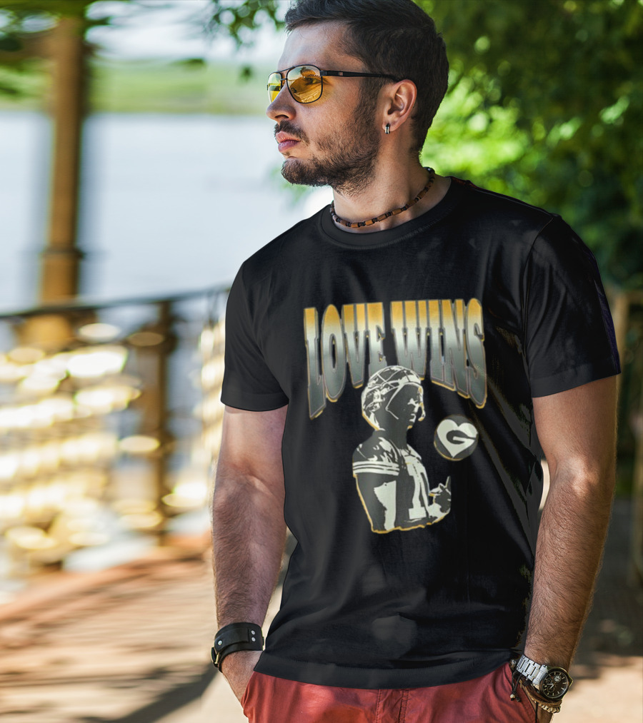 Love Wins Campeche Collective Football Heart Vintage T-Shirt