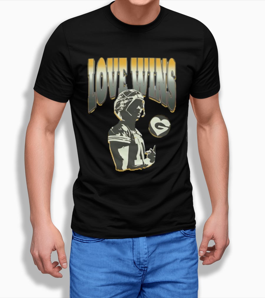 Love Wins Campeche Collective Football Heart Vintage T-Shirt