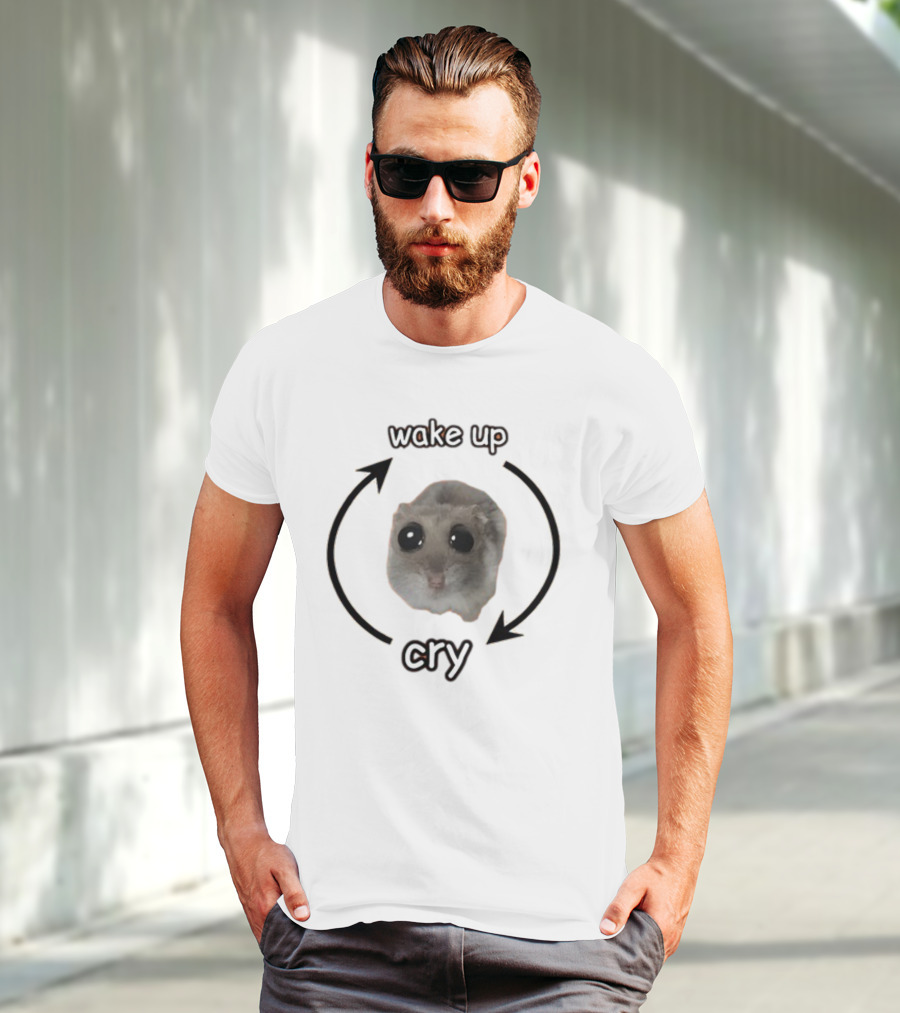 Wake Up Cry Cute Rodent Humor Cringeytees Cycle T-Shirt