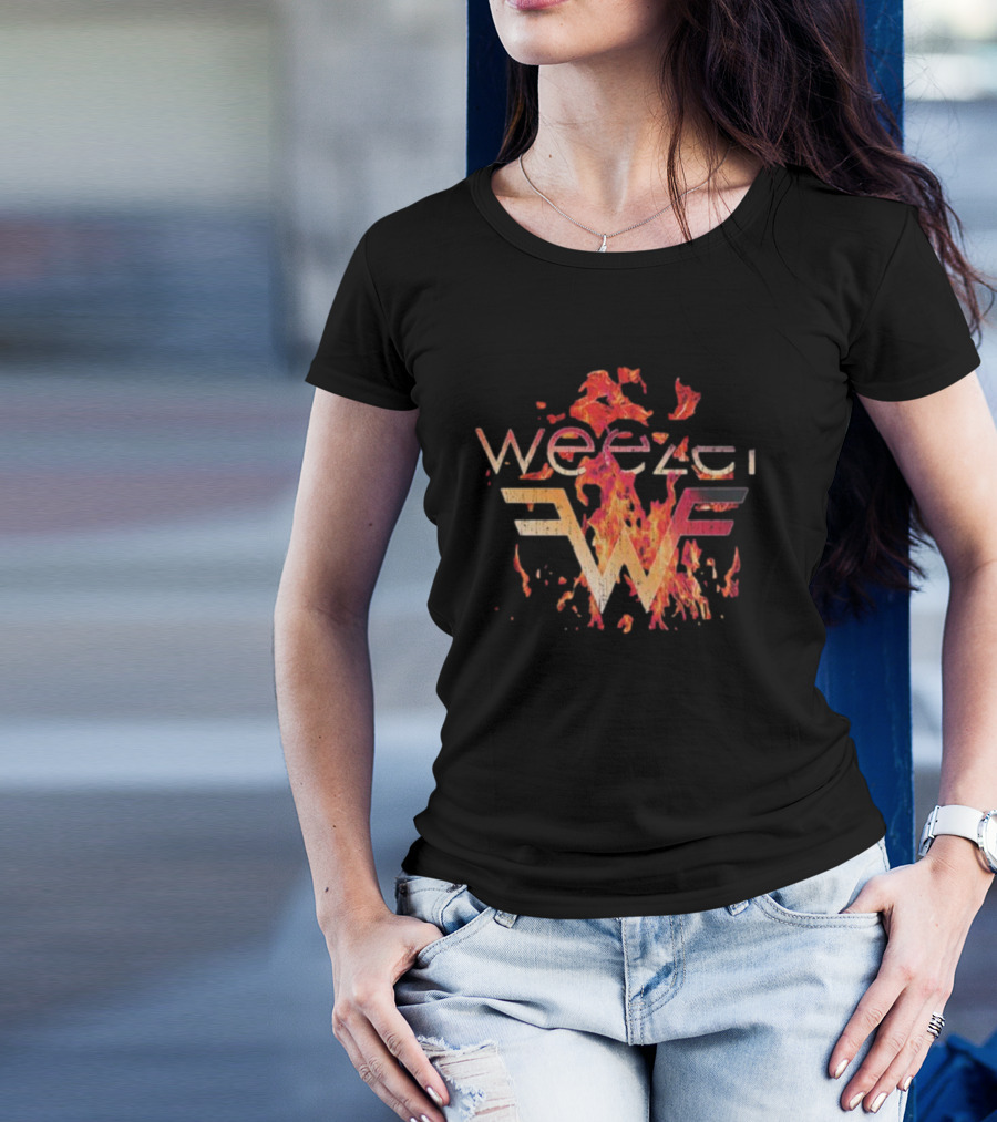 Weezer Flaming Logo Hellfire T-Shirt