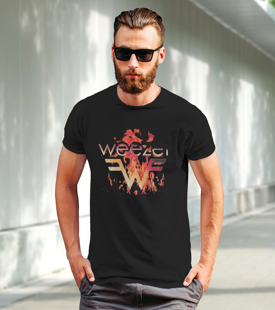 Weezer Flaming Logo Hellfire T-Shirt