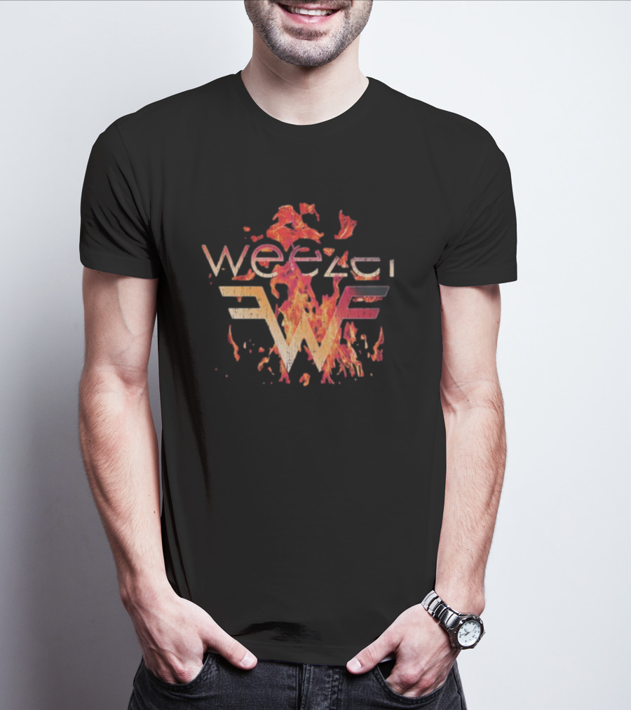 Weezer Flaming Logo Hellfire T-Shirt