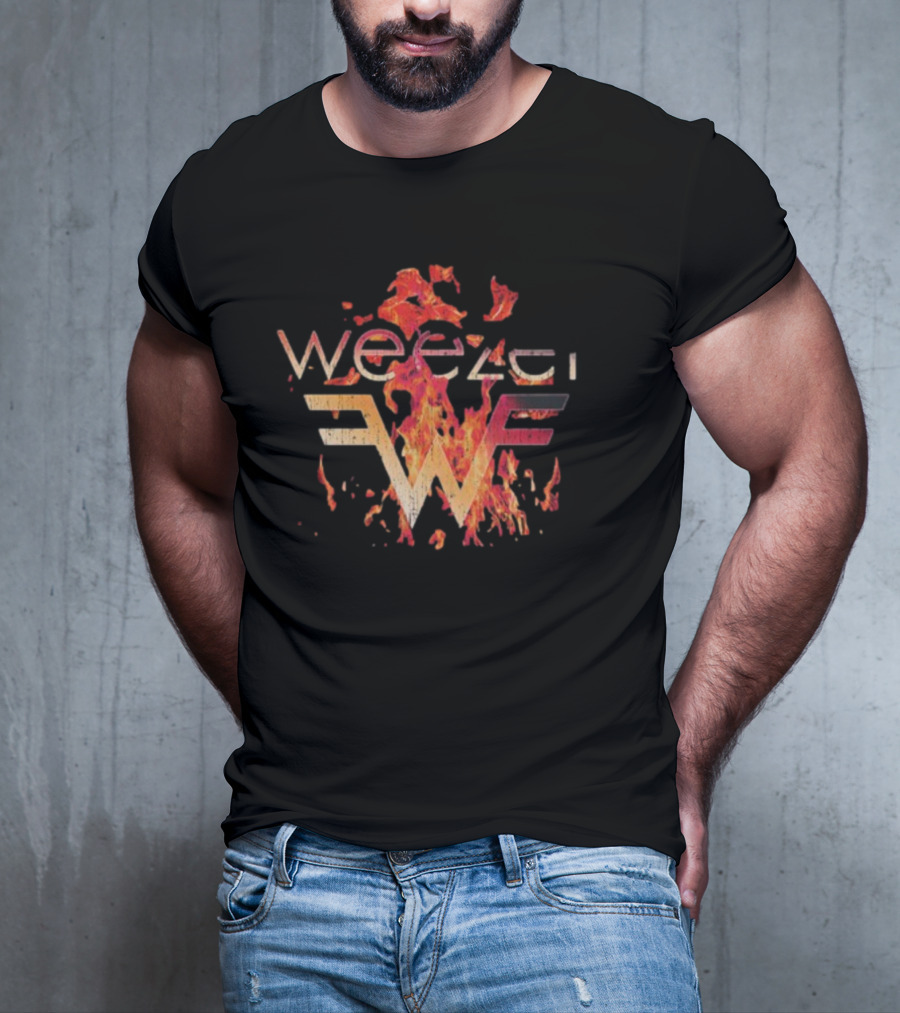 Weezer Flaming Logo Hellfire T-Shirt