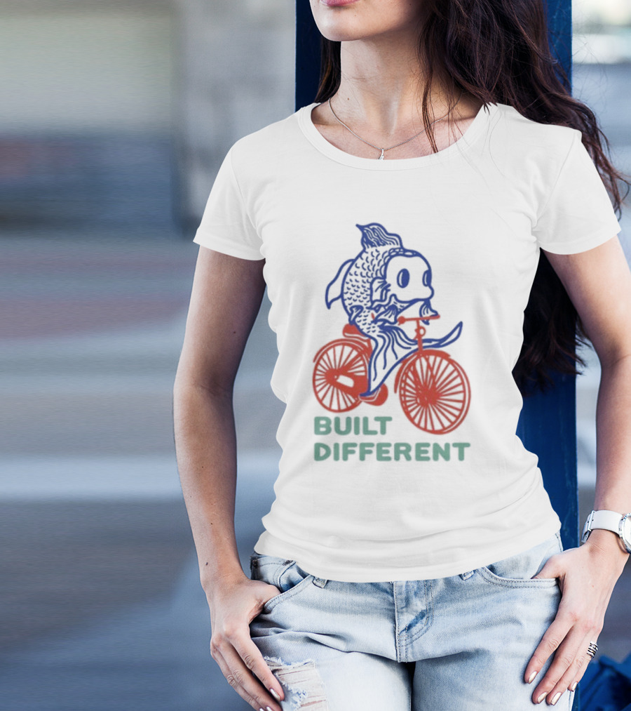 Built Different Koi Bold Red Bicycle Blue Fish T-Shirt