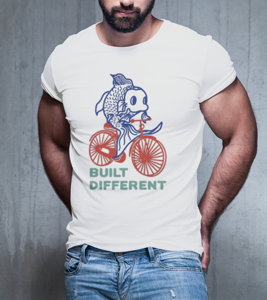 Built Different Koi Bold Red Bicycle Blue Fish T-Shirt