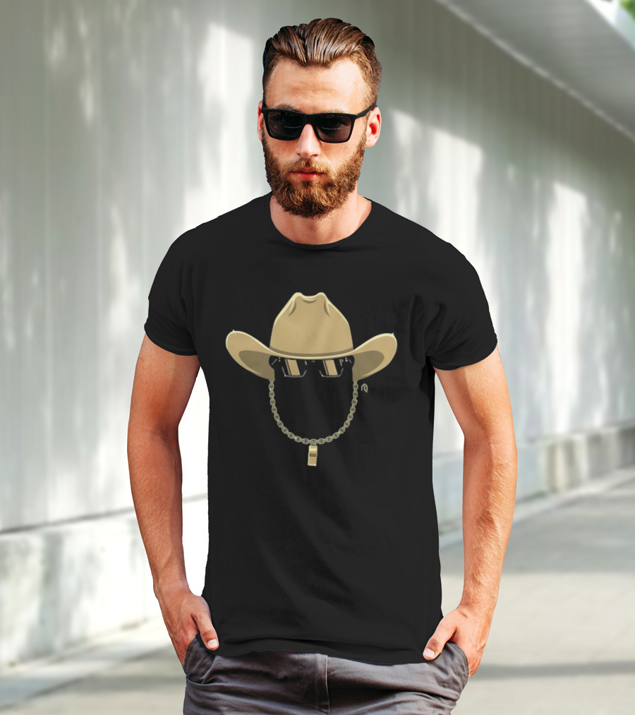 Golden Cowboy Hat Sunglasses Chain T-Shirt
