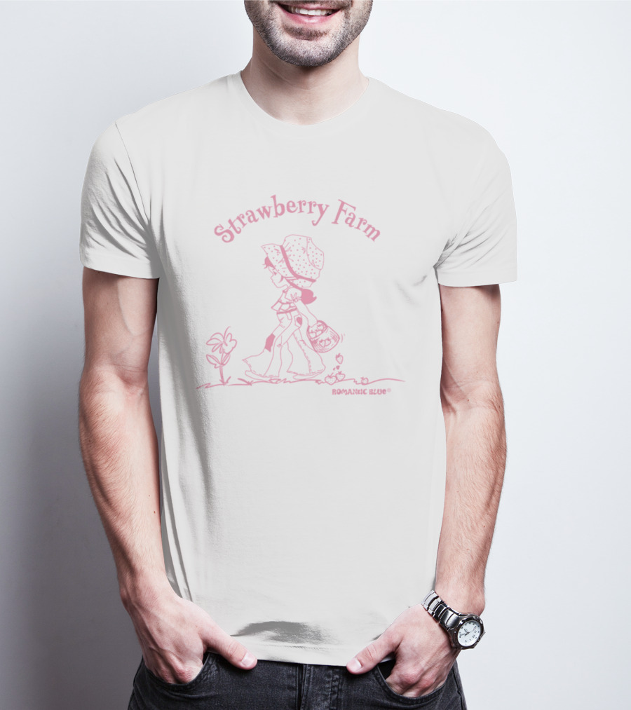 Strawberry Farm Romantic Blue Vintage T-Shirt
