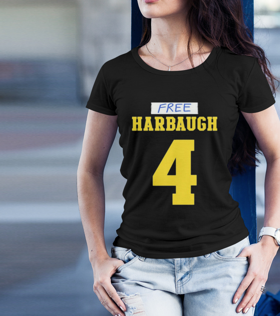 Free Harbaugh 4 J.J. McCarthy Michigan T-Shirt