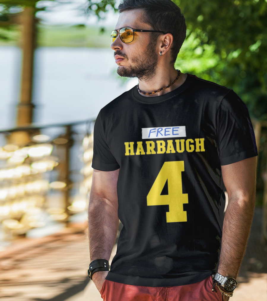 Free Harbaugh 4 J.J. McCarthy Michigan T-Shirt