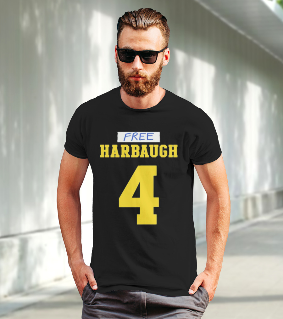 Free Harbaugh 4 J.J. McCarthy Michigan T-Shirt