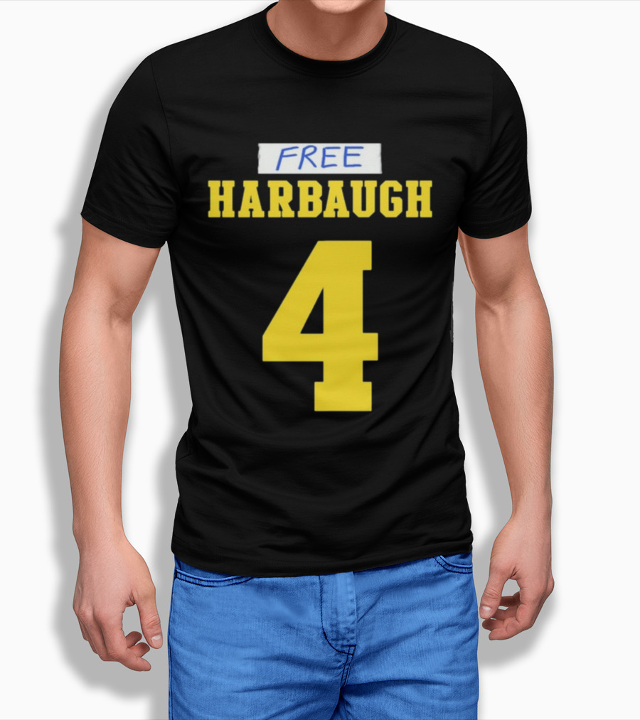 Free Harbaugh 4 J.J. McCarthy Michigan T-Shirt
