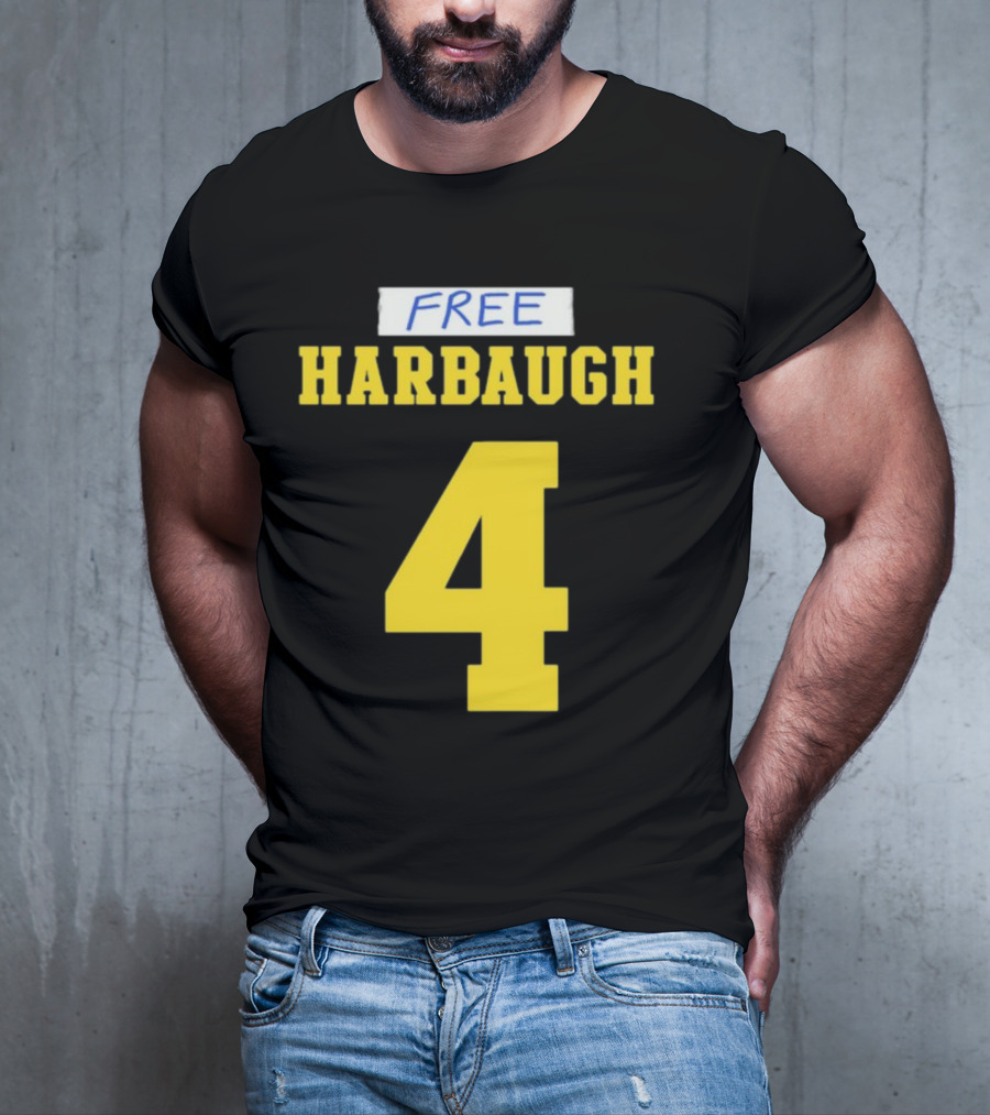 Free Harbaugh 4 J.J. McCarthy Michigan T-Shirt