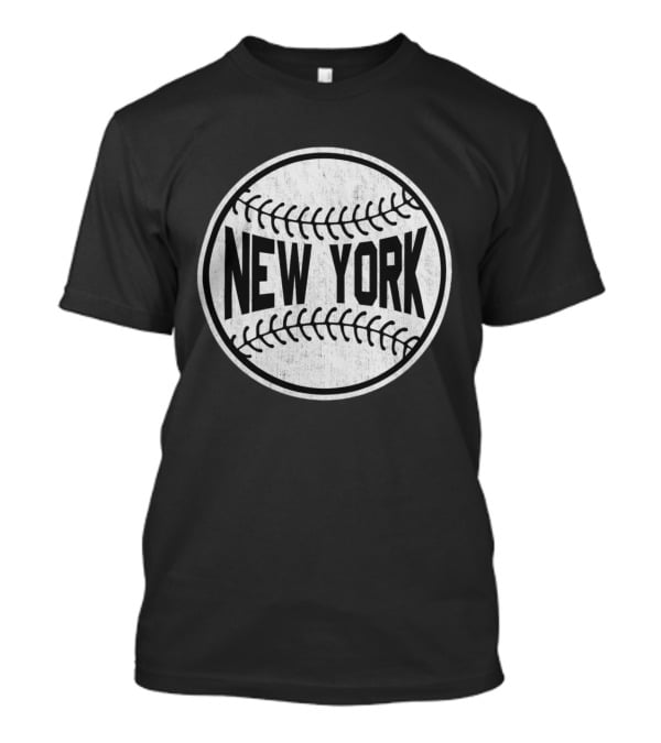 Distressed Vintage New York Baseball Logo Fan T-Shirt