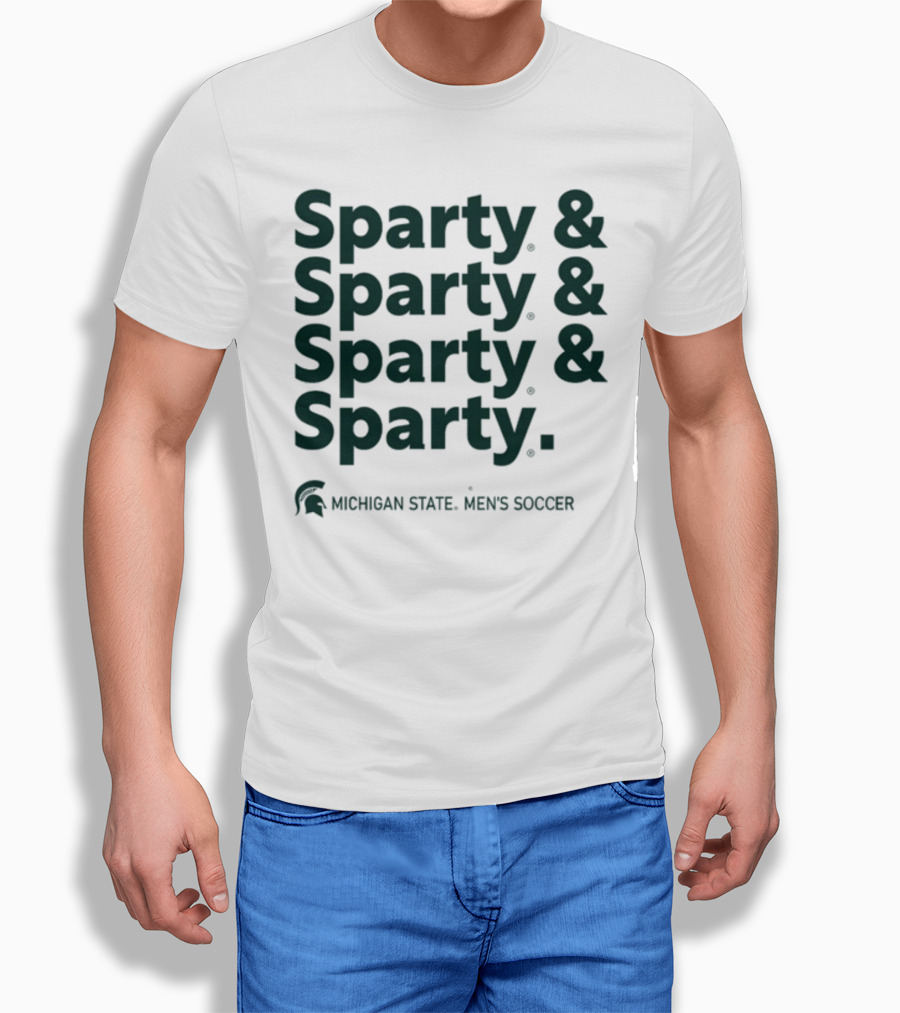 Sparty And Sparty And Sparty And Sparty Michigan State Men's Soccer T-Shirt