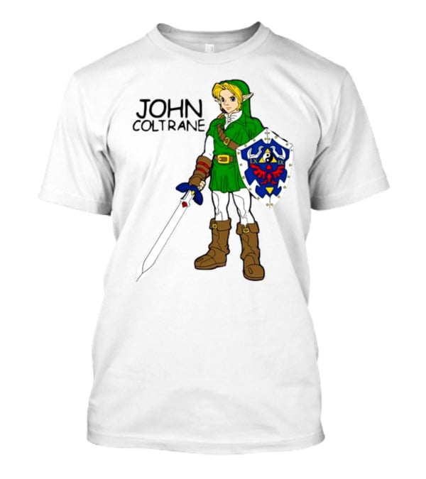 JOHN COLTRANE Lxix Apparel Zelda Inspired Character With Sword And Shield T-Shirt