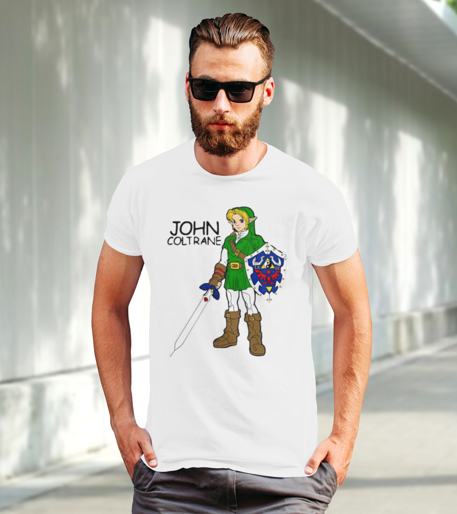 JOHN COLTRANE Lxix Apparel Zelda Inspired Character With Sword And Shield T-Shirt