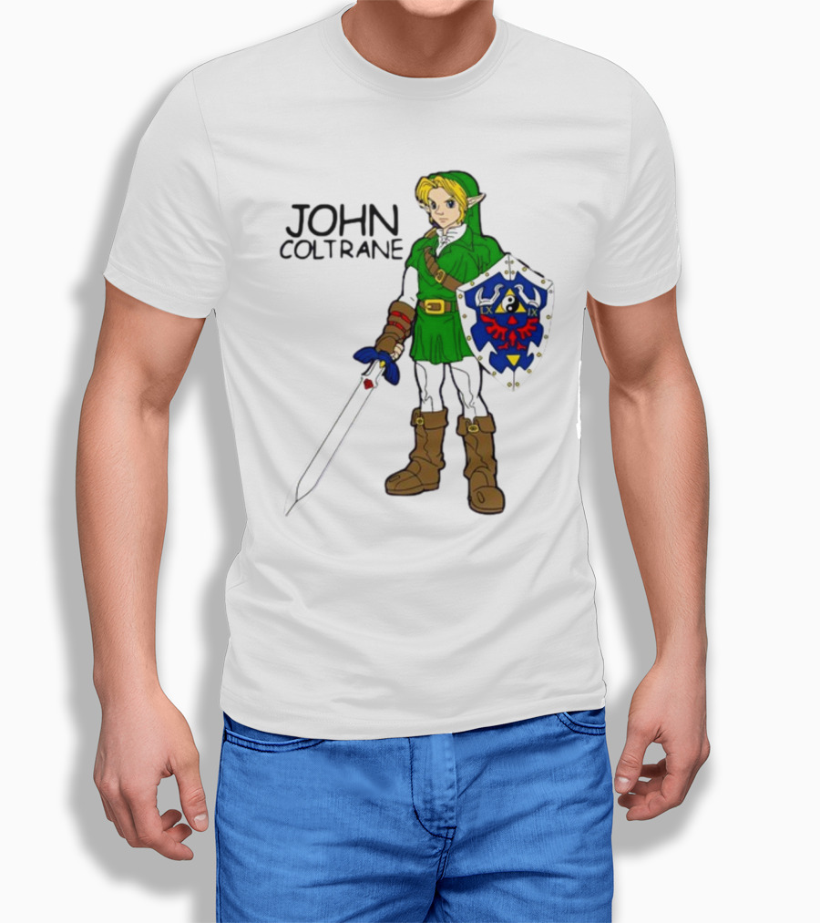JOHN COLTRANE Lxix Apparel Zelda Inspired Character With Sword And Shield T-Shirt