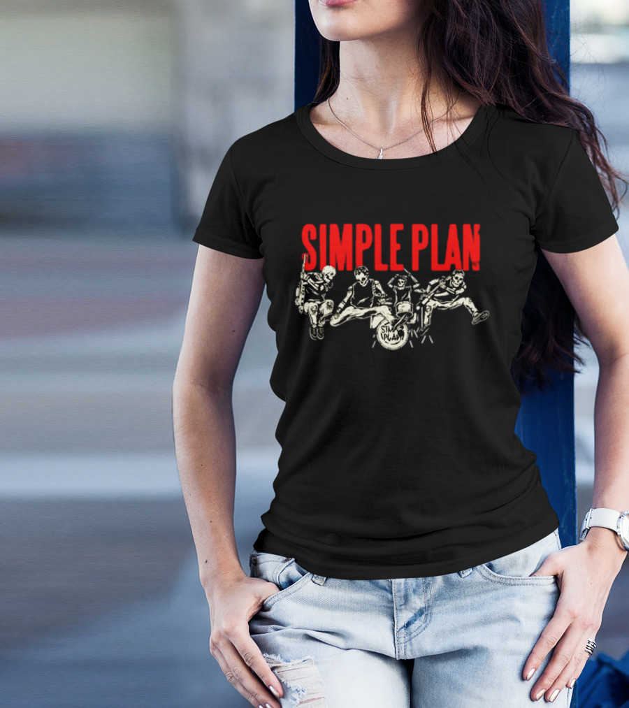 Simple Plan Band Skeletons Performance T-Shirt