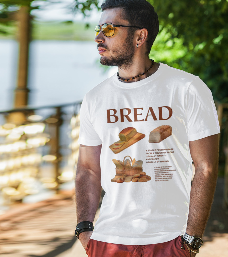 Breadgroup Bread Is A Staple Food Prepared From A Dough Of Flour And Water Usually By Baking T-Shirt