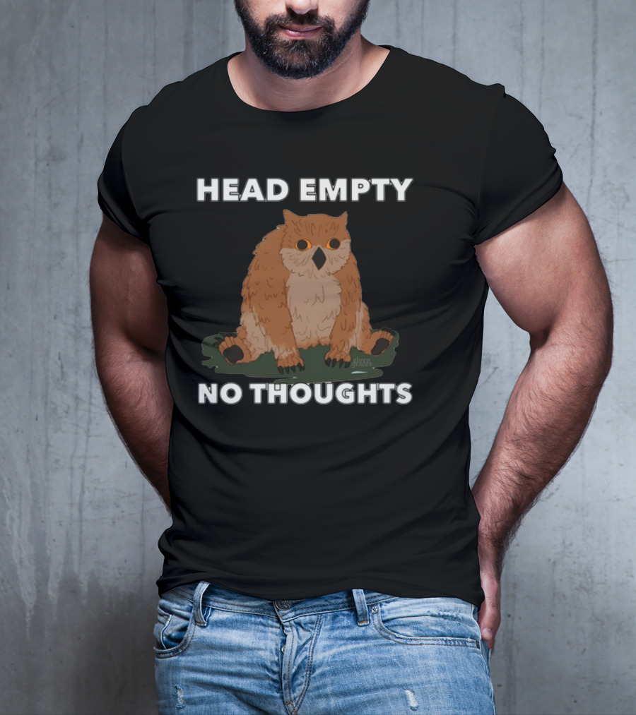 Elvengraces Head Empty No Thoughts Owl Image T-Shirt