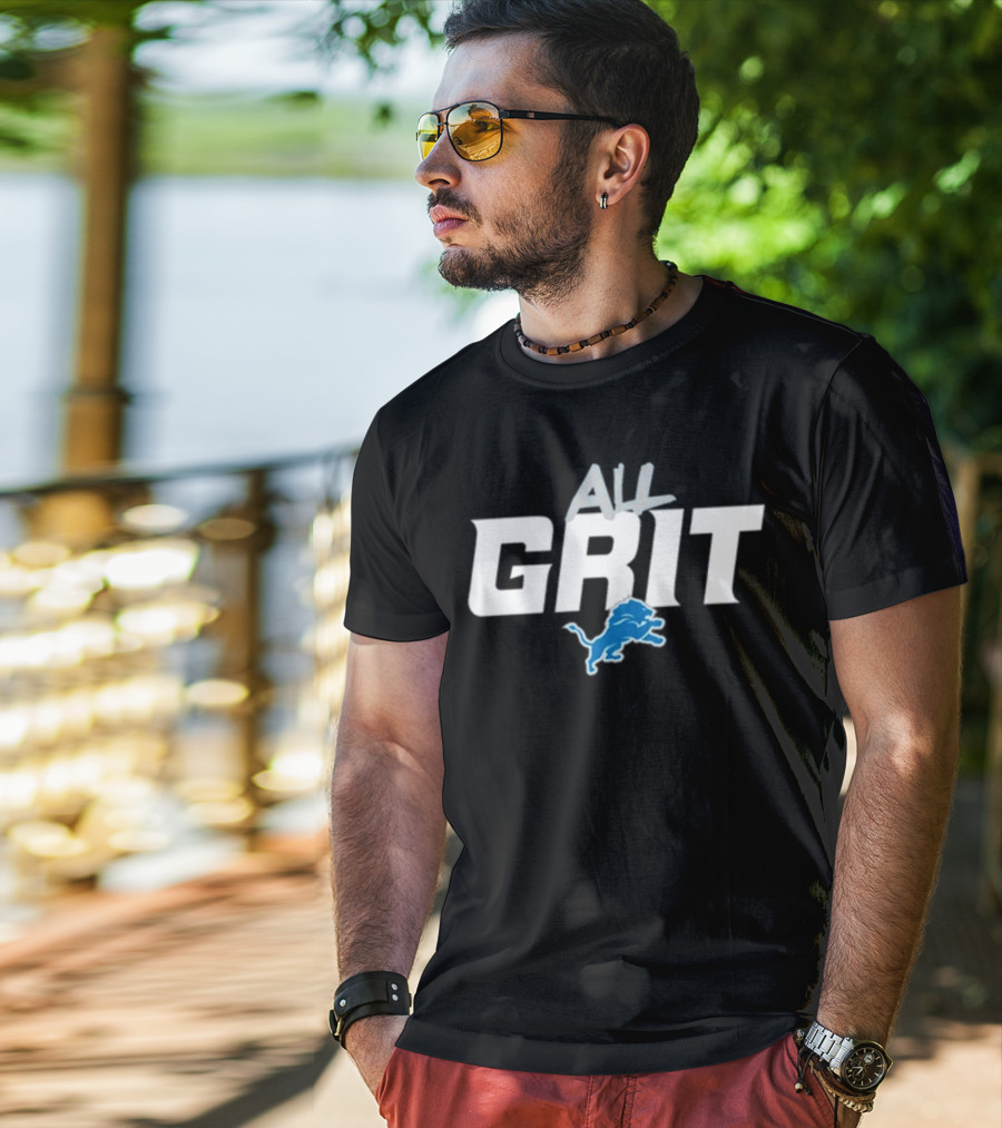 Detroit Lions All Grit Lions Logo T-Shirt