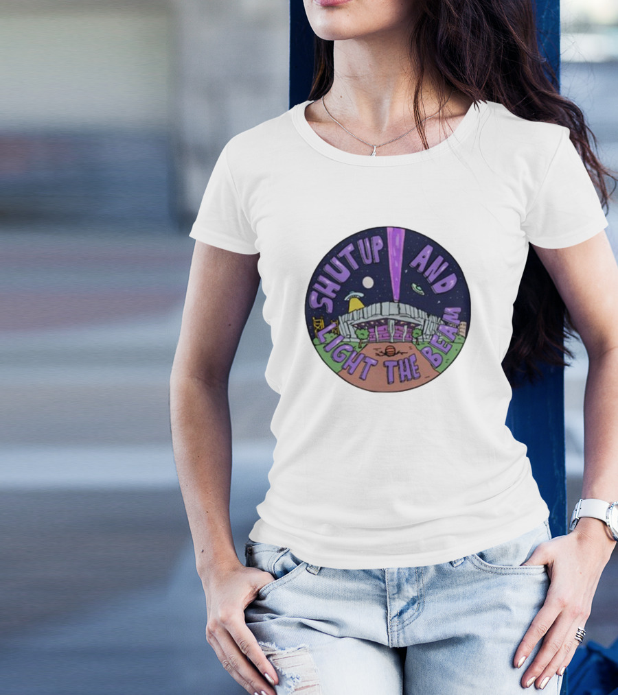 Deuce Mo Sacramento Shut Up And Light The Beam Stadium Night Scene T-Shirt