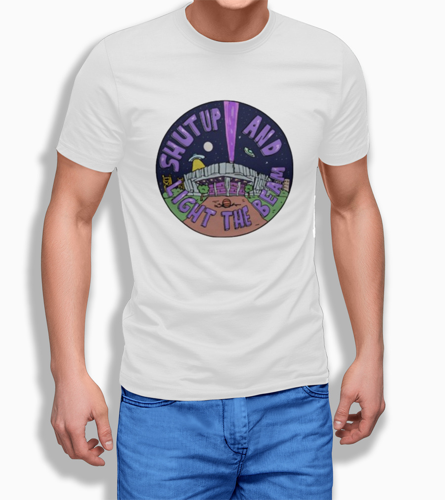 Deuce Mo Sacramento Shut Up And Light The Beam Stadium Night Scene T-Shirt