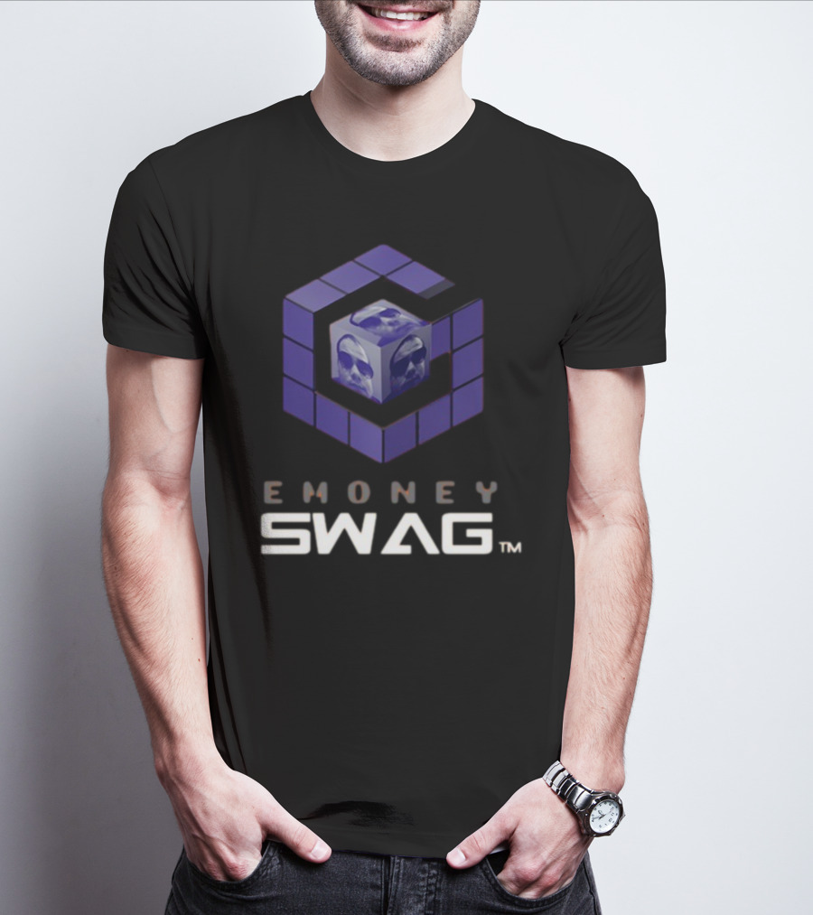 Erobb221 Emoney Swag Cube Design With Purple Blocks T-Shirt