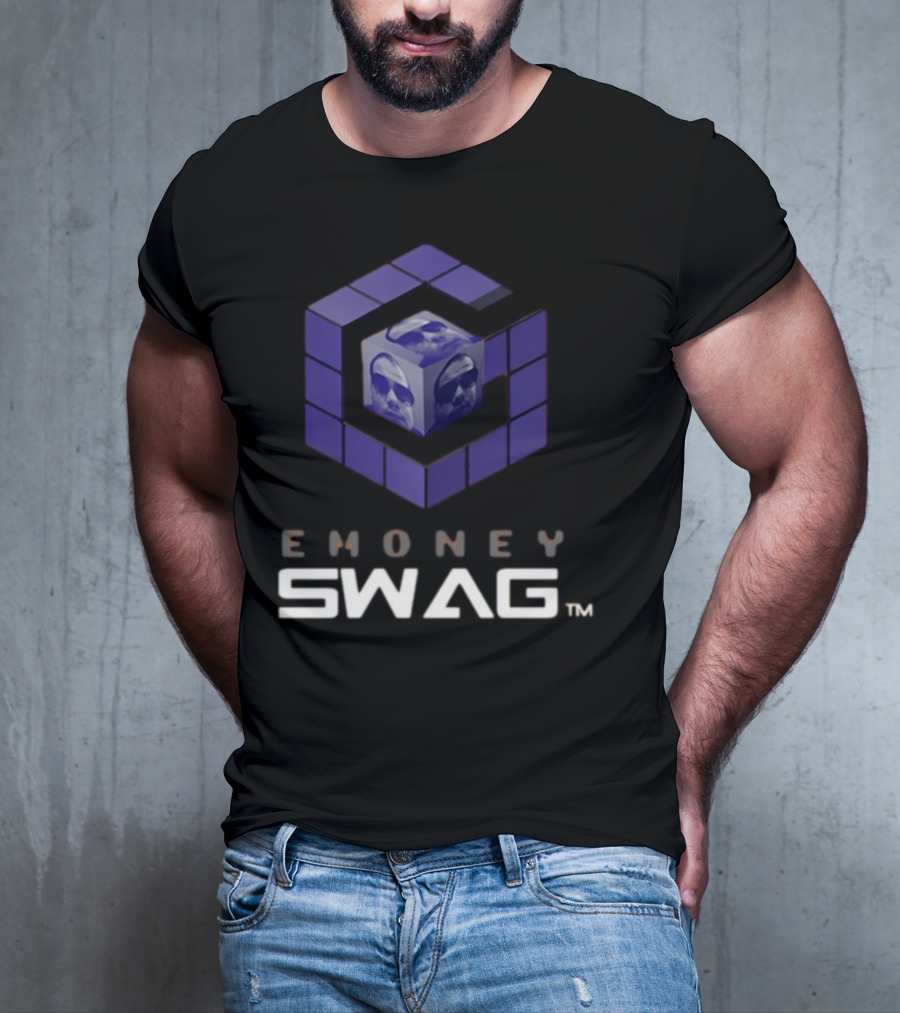 Erobb221 Emoney Swag Cube Design With Purple Blocks T-Shirt