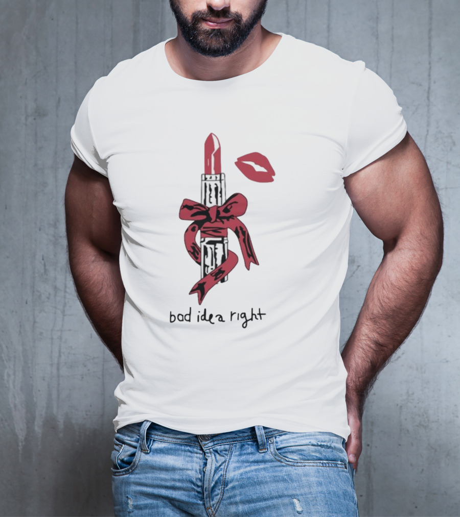 Bad Idea Right Lipstick Bow And Kiss T-Shirt