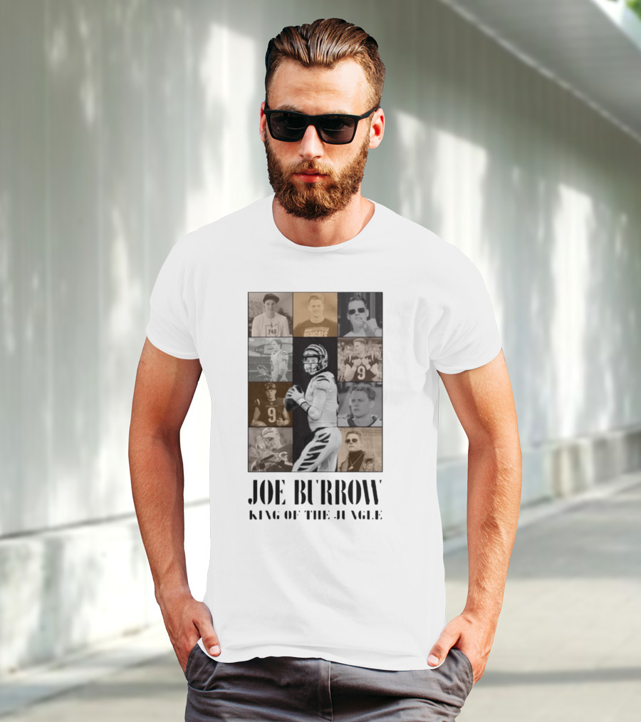 Joe Burrow King Of The Jungle Bengals Tribute Montage T-Shirt