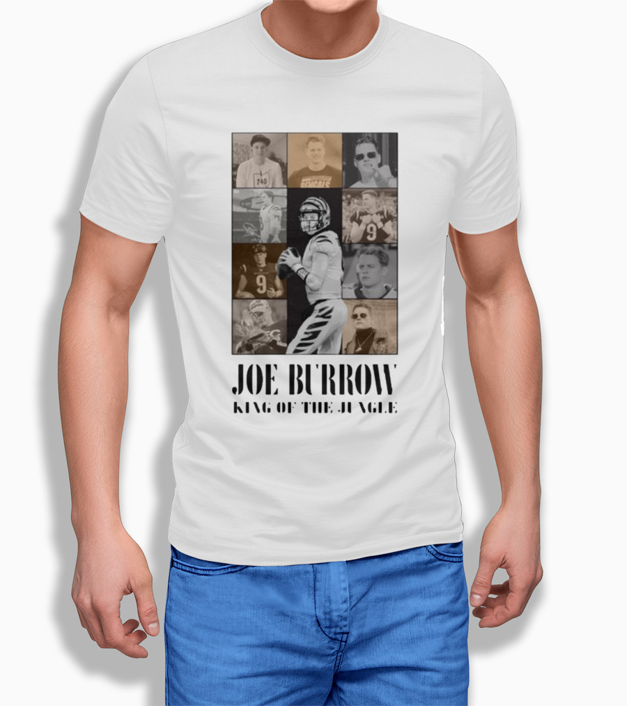 Joe Burrow King Of The Jungle Bengals Tribute Montage T-Shirt